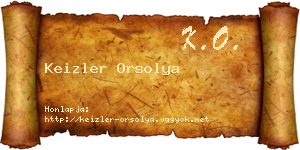 Keizler Orsolya névjegykártya